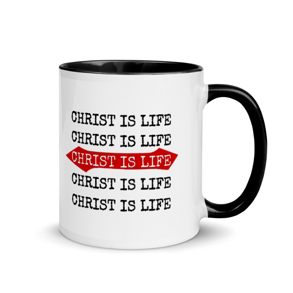 Christ is Life Mugs with Color Inside