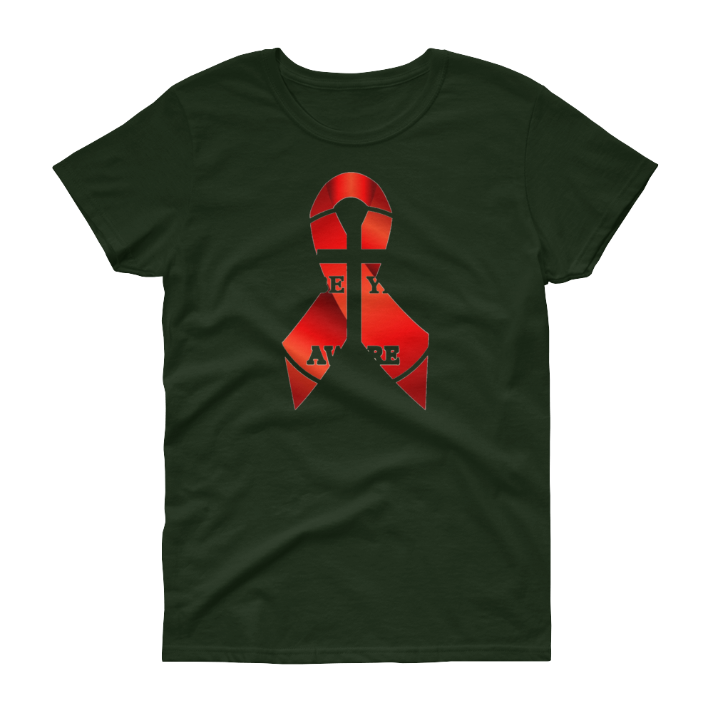 HIV/AIDS Ladies' Tees - Be Ye AWARE Clothing