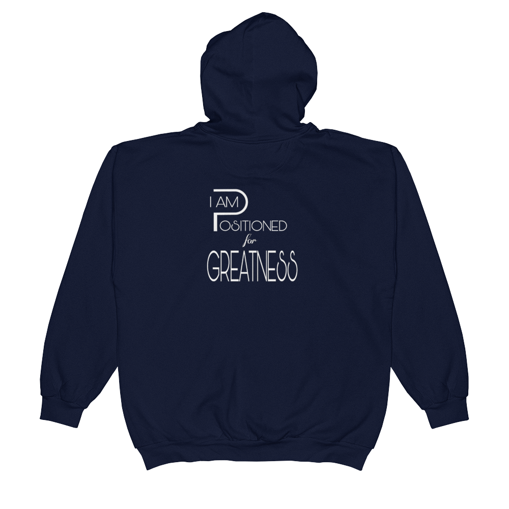 Positioned for Greatness Men/Unisex Zip Hoodies (Back Image) - Be Ye AWARE Clothing