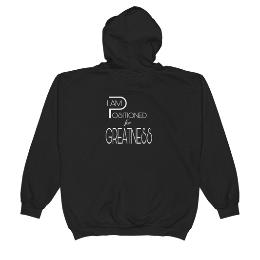 Positioned for Greatness Men/Unisex Zip Hoodies (Back Image) - Be Ye AWARE Clothing