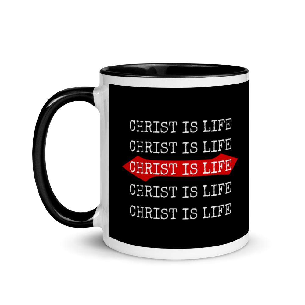 Christ is Life Mugs with Color Inside