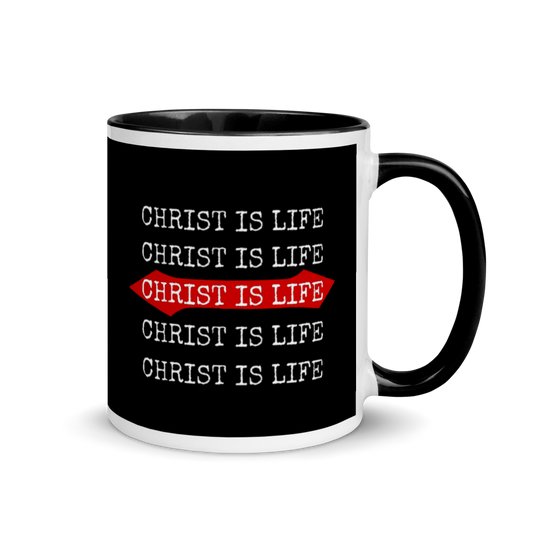 Christ is Life Mugs with Color Inside