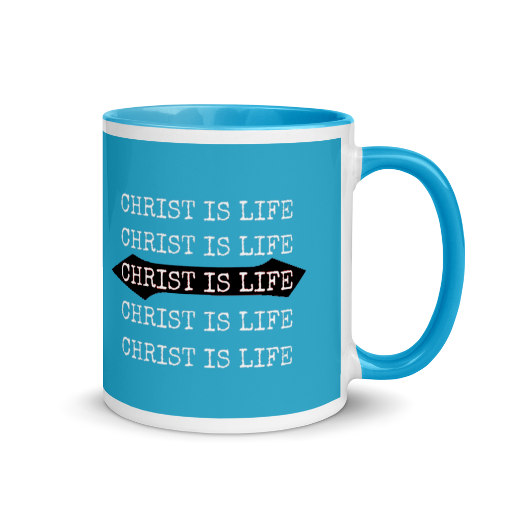 Christ is Life Mugs with Color Inside