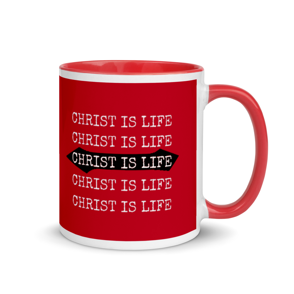 Christ is Life Mugs with Color Inside